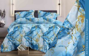 КПБ Бязь "Бояртекс" диз. № 368 Мрамор, 4/1 Вид, бирюзовый (L)