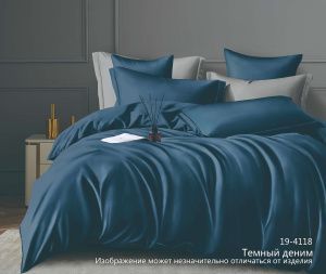 Набор: 2 наволочки сатин гл/кр диз. № 19-4118 (Темный деним)
