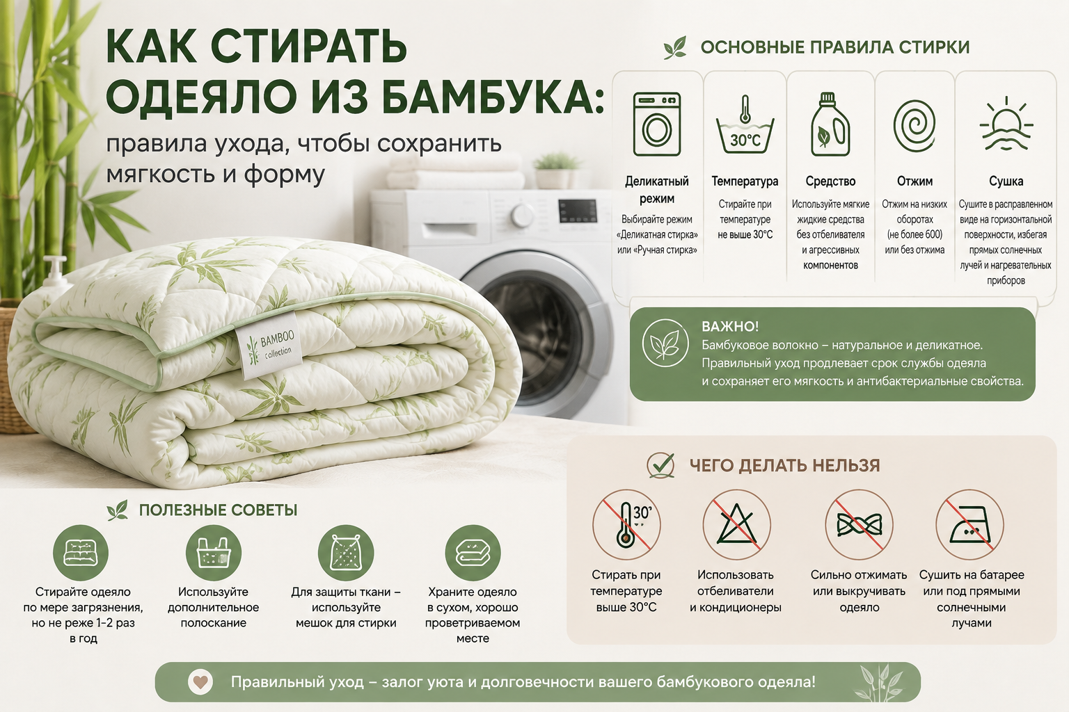 Как стирать одеяло из бамбука Как стирать одеяло из бамбука