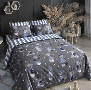 КПБ Поплин Тинейджер "Luxor" диз. № Мишки син.